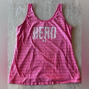Under Armour Hero Pink Striped Tank Top